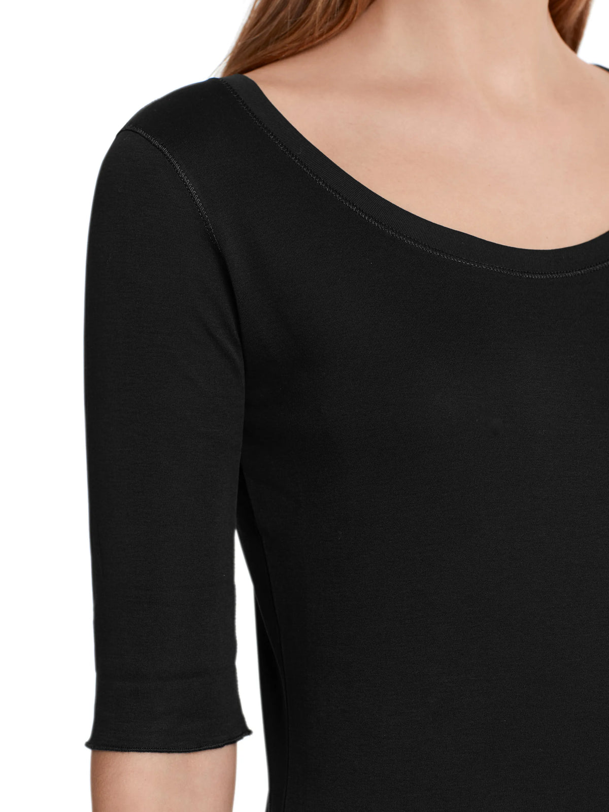 T-Shirt mit weitem Rundhalsausschnitt