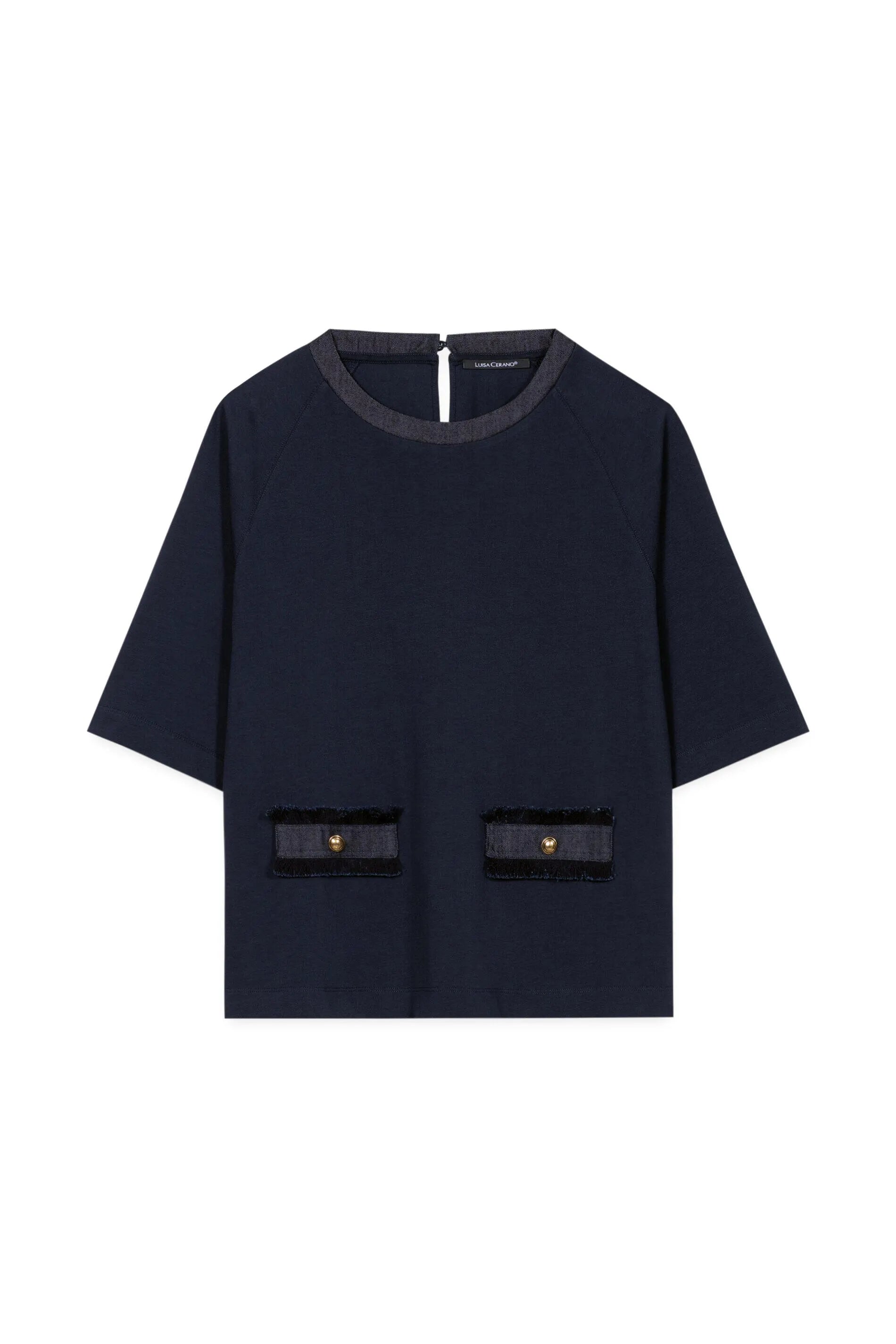 T-Shirt mit Denim-Patch