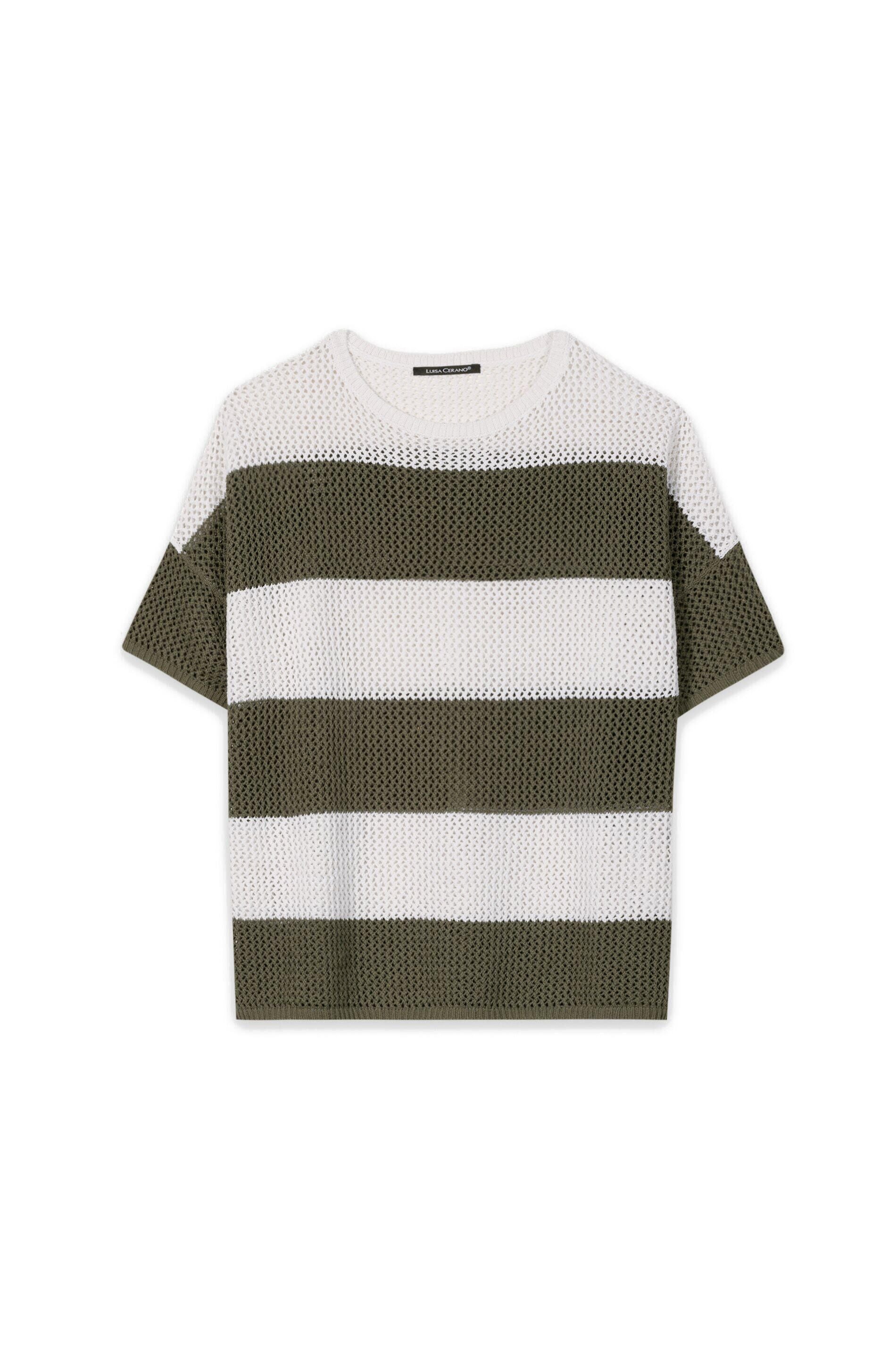 Leinen-T-Shirt gestreift