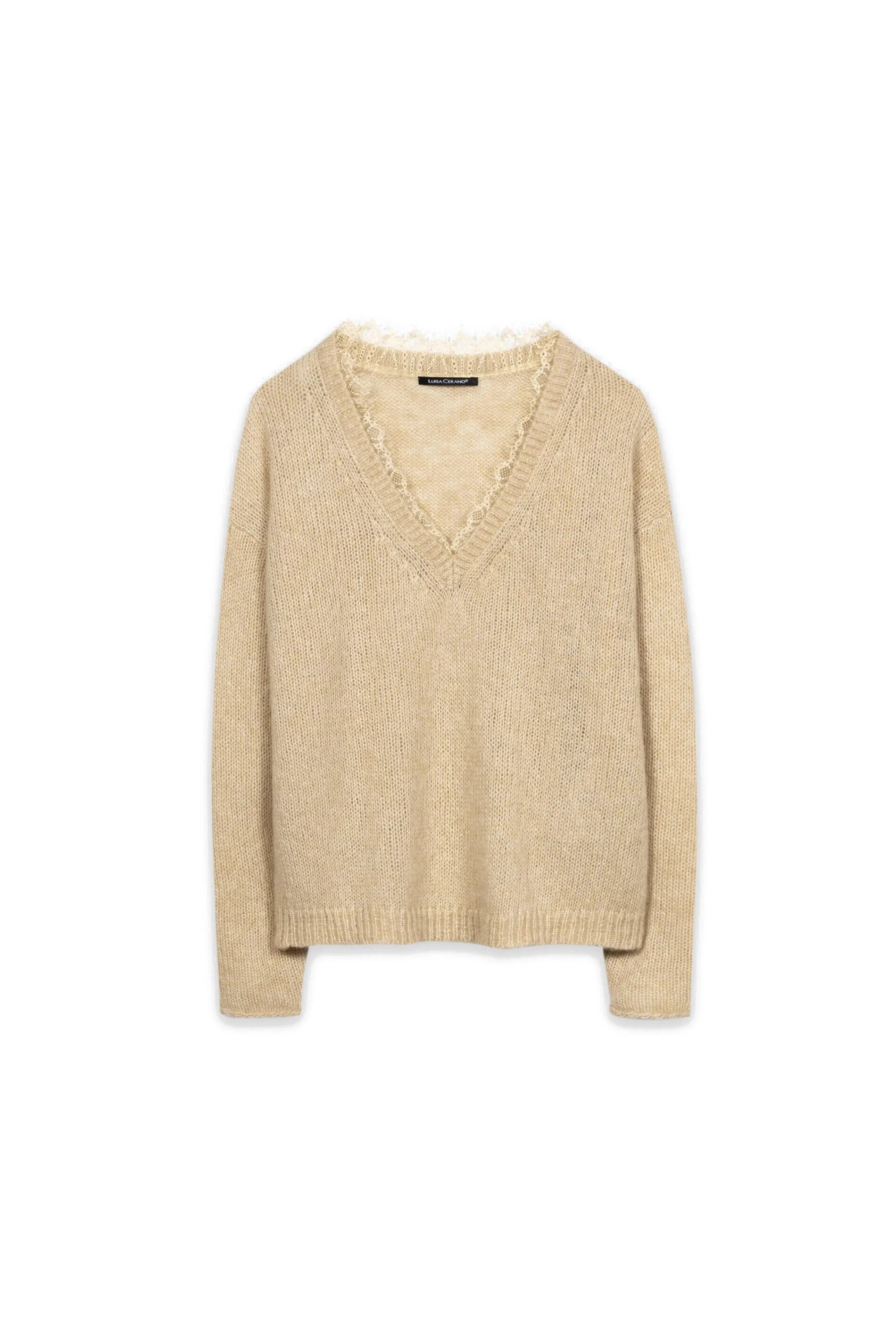 Strickpullover mit V-Ausschnitt