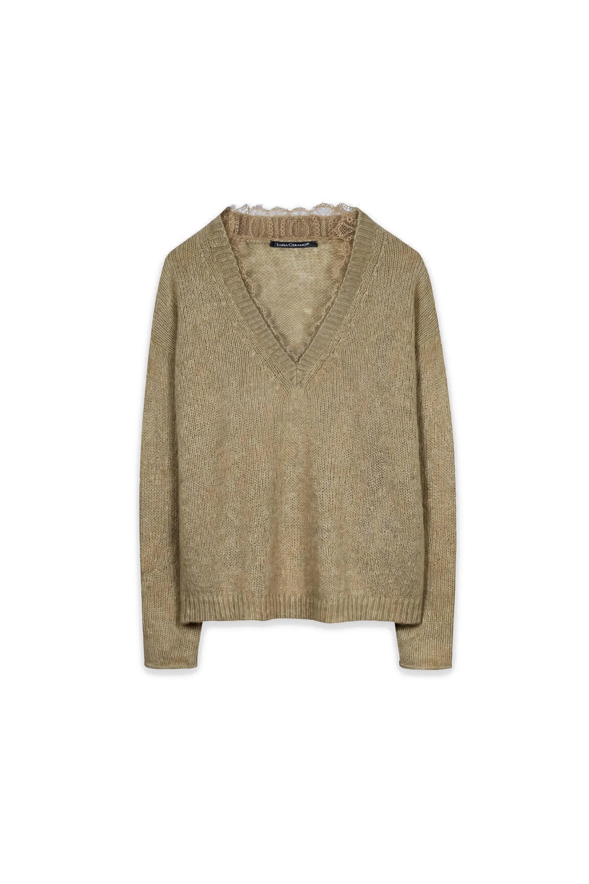 Strickpullover mit V-Ausschnitt
