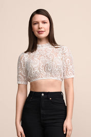 Dirndlbluse mit Stehkragen