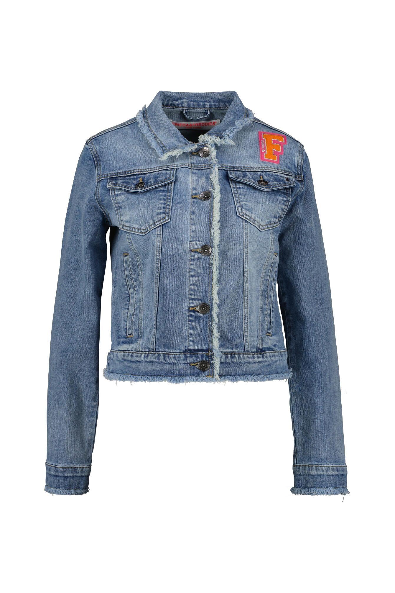 Jeansjacke mit Fransen