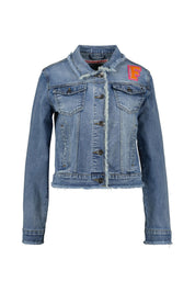 Jeansjacke mit Fransen