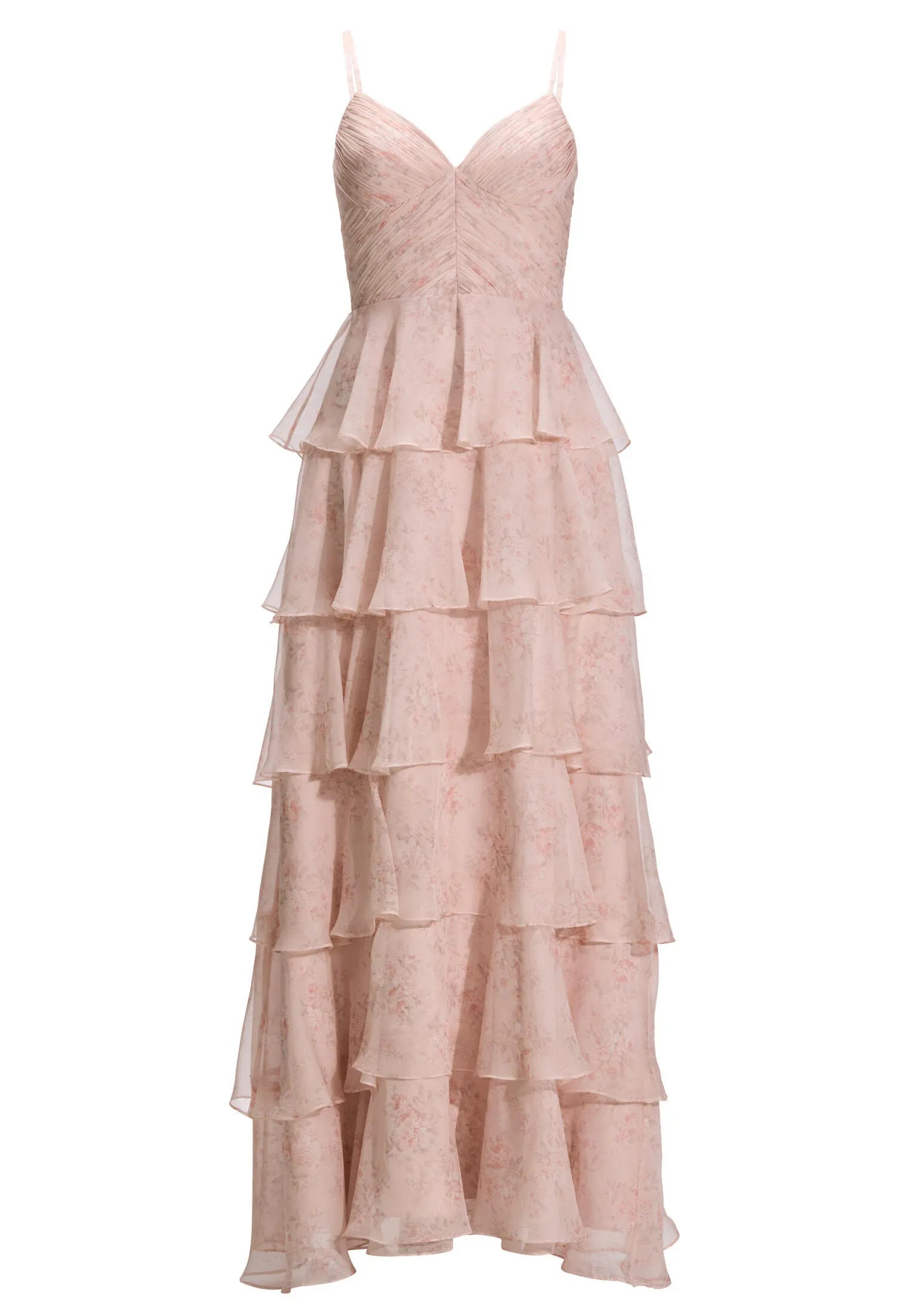Volantkleid Maxi aus Chiffon