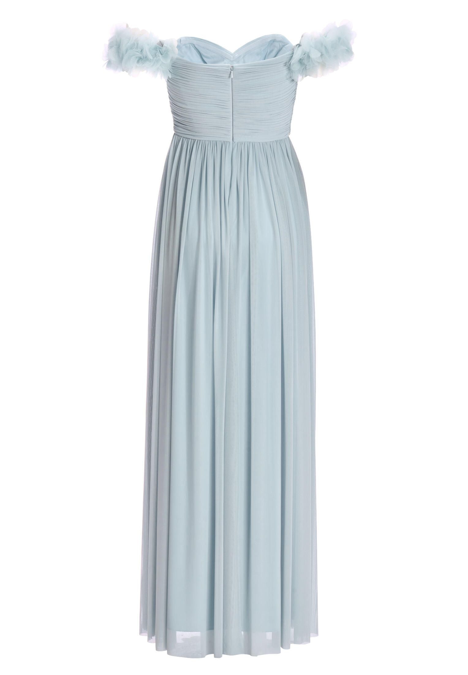 Off-Shoulder Abendkleid mit Blumenapplikation