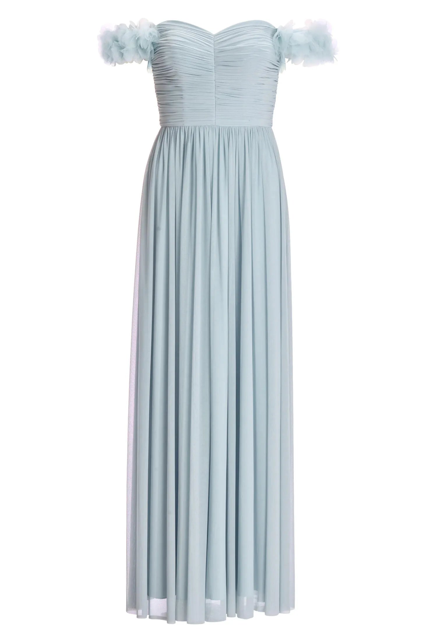 Off-Shoulder Abendkleid mit Blumenapplikation
