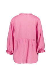 Leinenbluse mit Ballonärmeln