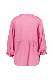 Leinenbluse mit Ballonärmeln