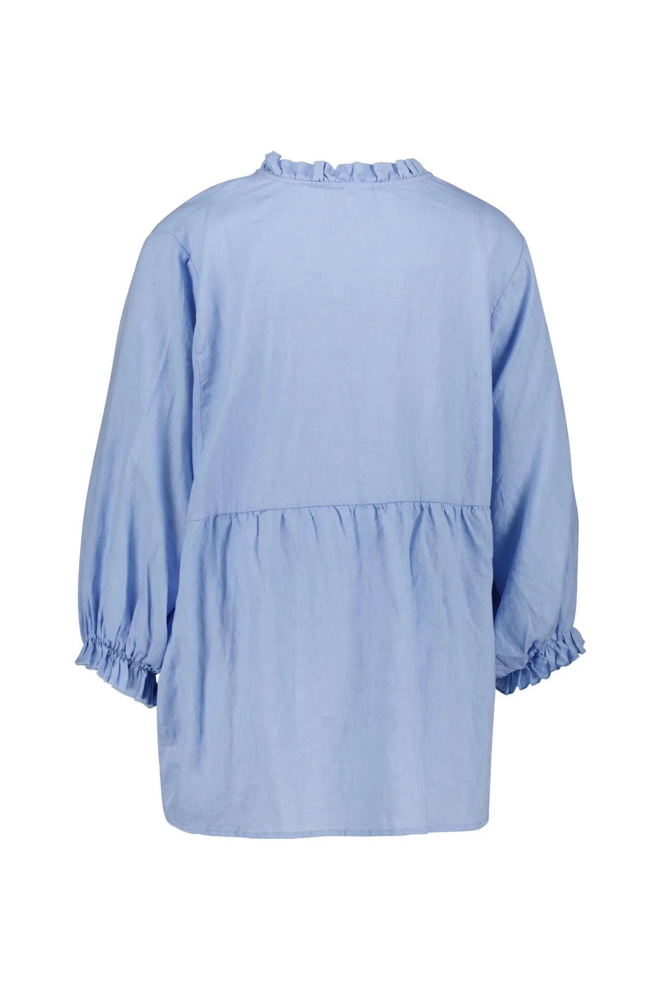 Leinenbluse mit Ballonärmeln