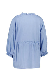 Leinenbluse mit Ballonärmeln