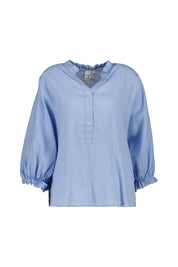 Leinenbluse mit Ballonärmeln