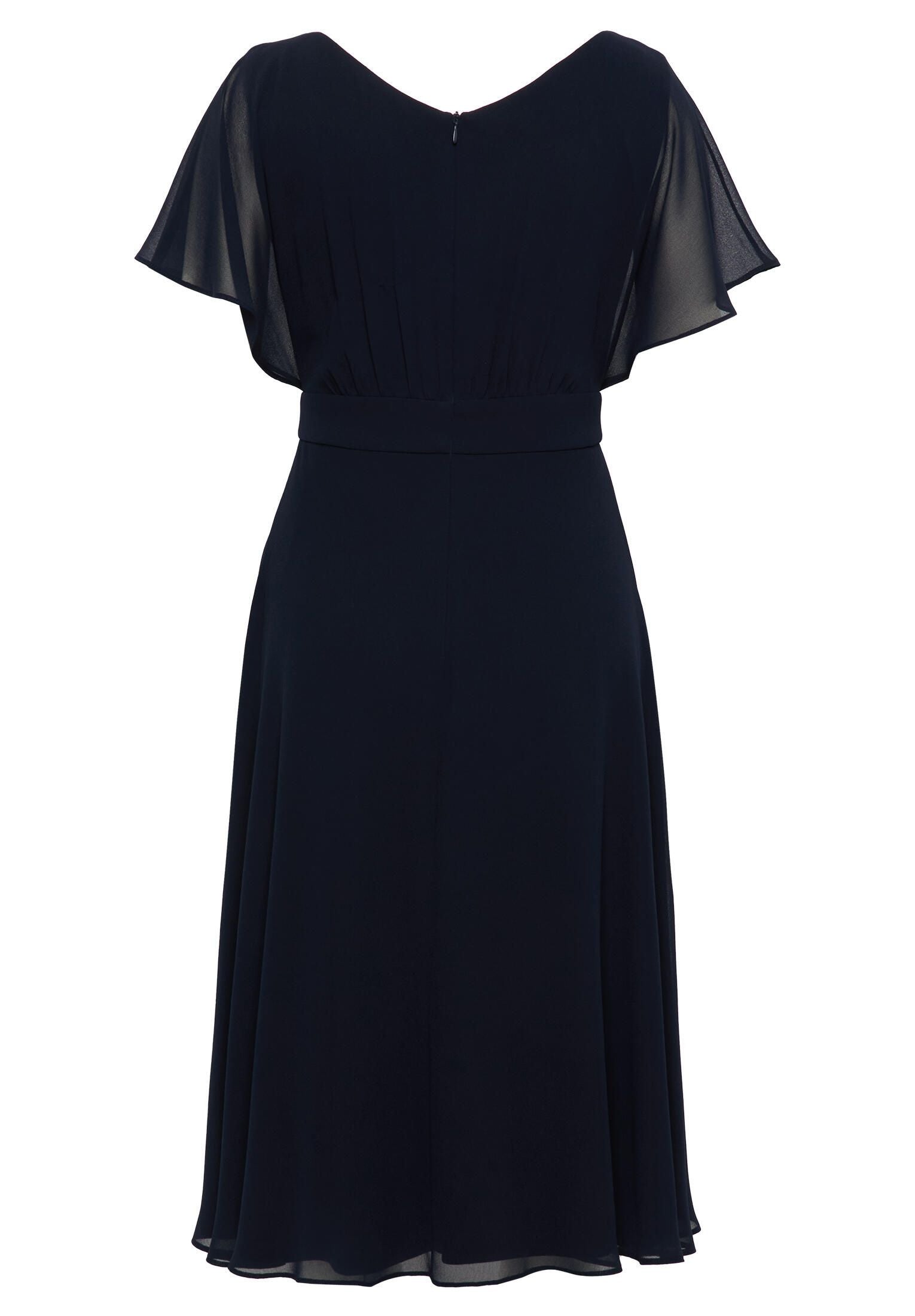 Chiffon-Cocktailkleid mit Volantärmeln