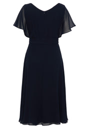 Chiffon-Cocktailkleid mit Volantärmeln