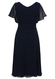 Chiffon-Cocktailkleid mit Volantärmeln