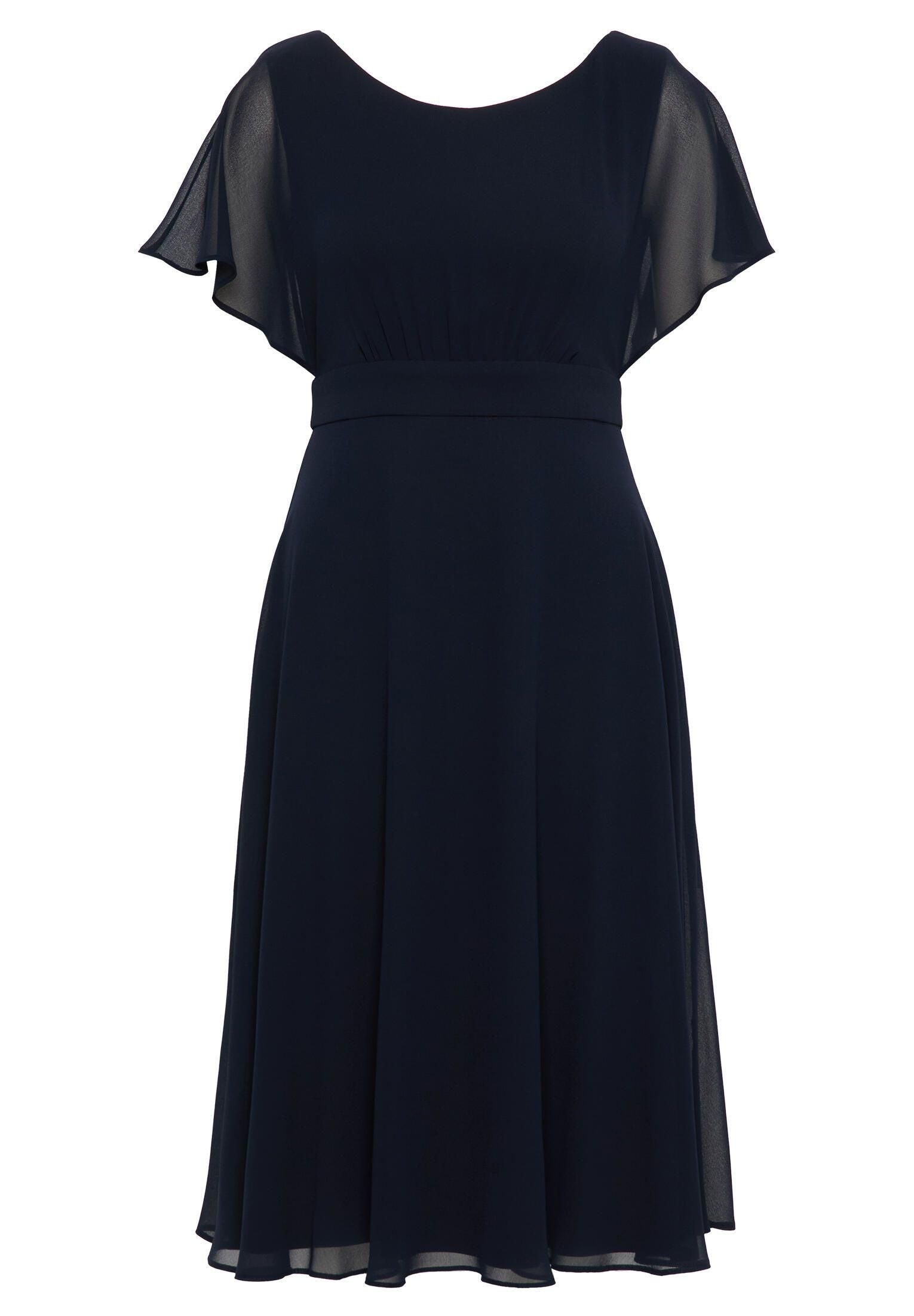 Chiffon-Cocktailkleid mit Volantärmeln