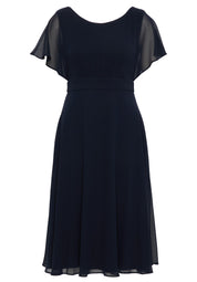 Chiffon-Cocktailkleid mit Volantärmeln