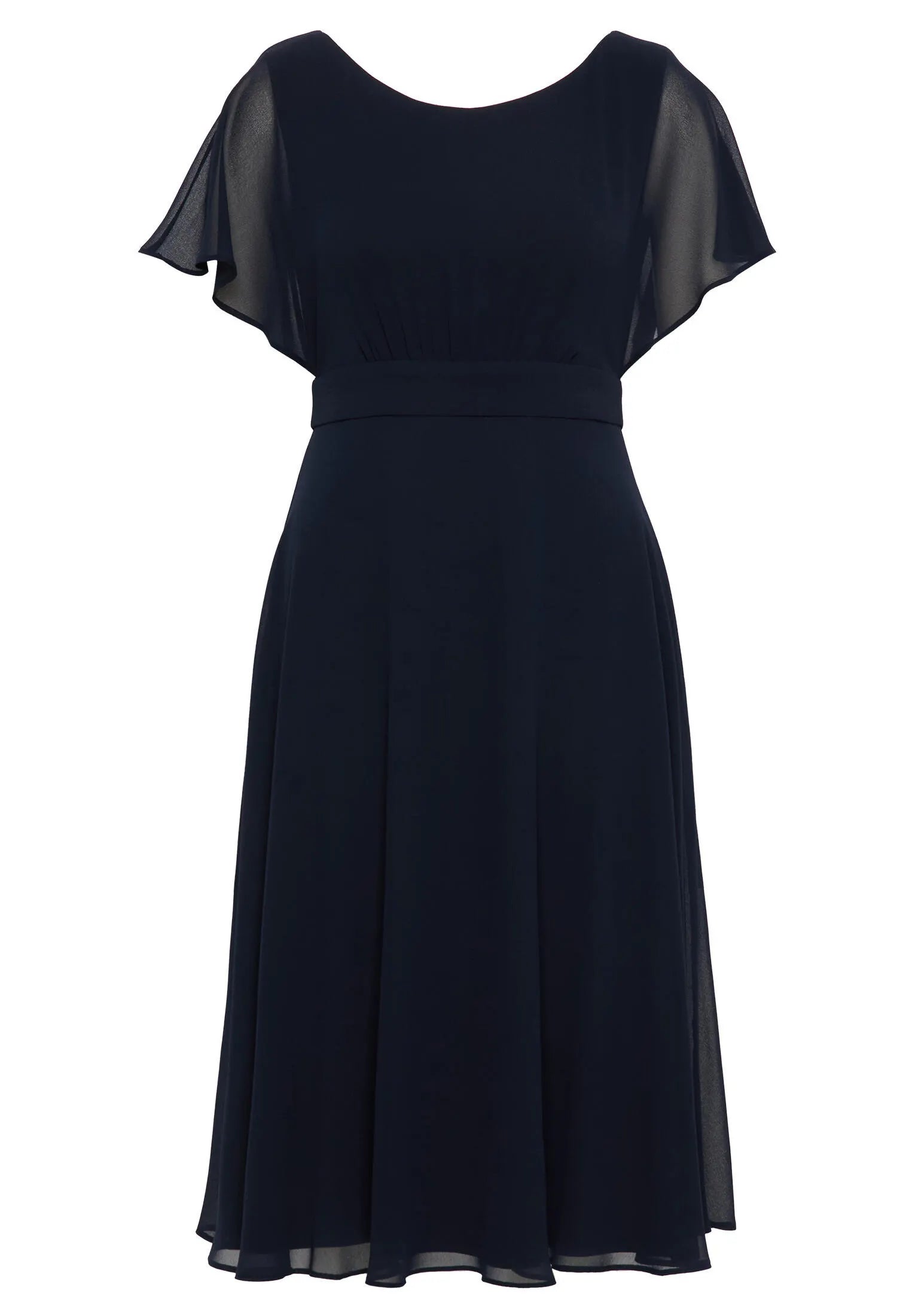 Chiffon-Cocktailkleid mit Volantärmeln