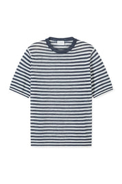 T-Shirt gestreift aus Leinenmix