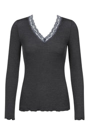 Langarmshirt aus Rippstrick