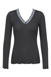 Langarmshirt aus Rippstrick