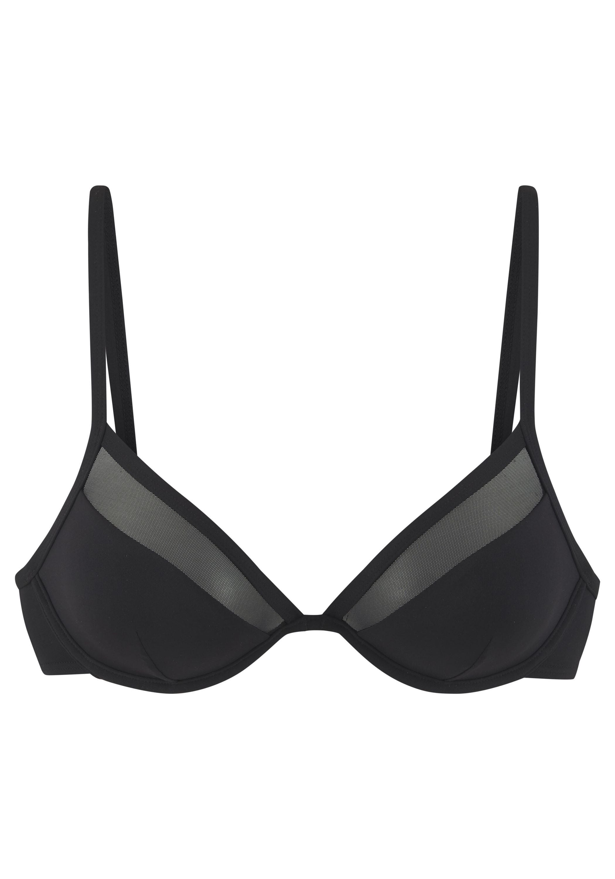 Bikini-Top mit Mesh-Besatz