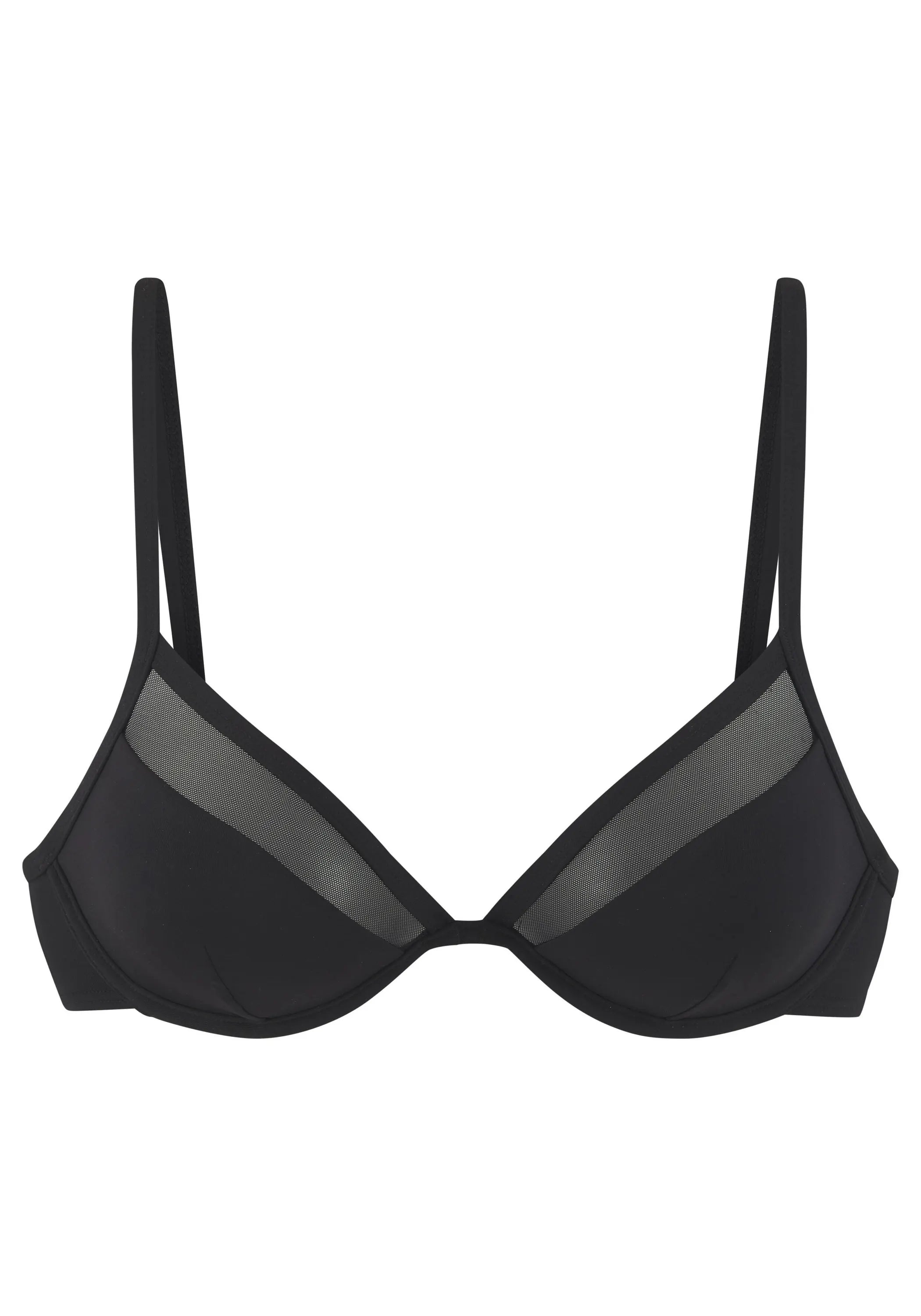 Bikini-Top mit Mesh-Besatz