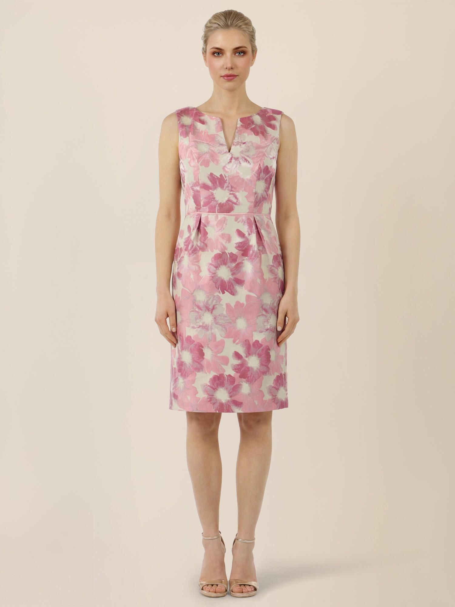 Etuikleid Mini mit floralem Jacquard