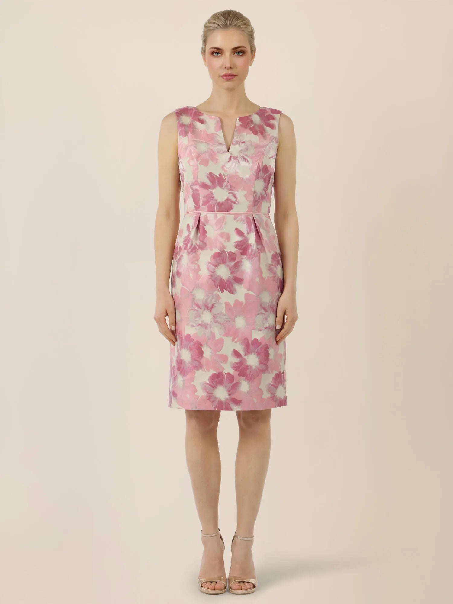 Etuikleid Mini mit floralem Jacquard