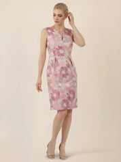 Etuikleid Mini mit floralem Jacquard