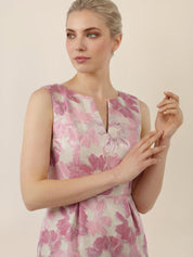 Etuikleid Mini mit floralem Jacquard