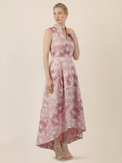 Abendkleid Midi mit Perlenkragen