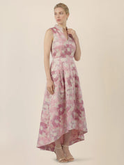 Abendkleid Midi mit Perlenkragen