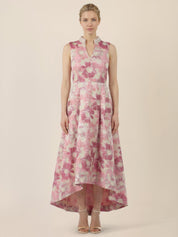 Abendkleid Midi mit Perlenkragen