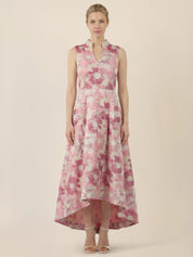 Abendkleid Midi mit Perlenkragen