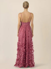 Abendkleid Maxi mit 3D-Blüten