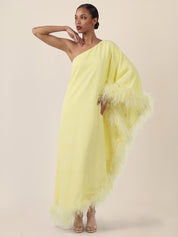 Abendkleid Maxi mit Federsaum