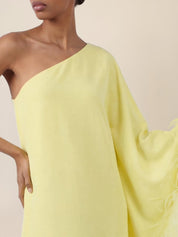 Abendkleid Maxi mit Federsaum