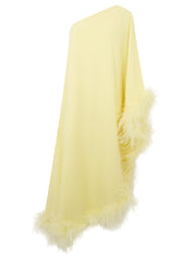 Abendkleid Maxi mit Federsaum