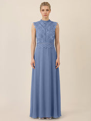 Abendkleid Maxi mit Stehkragen
