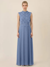 Abendkleid Maxi mit Stehkragen