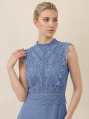 Abendkleid Maxi mit Stehkragen