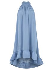 Neckholderkleid Midi mit Volantsaum