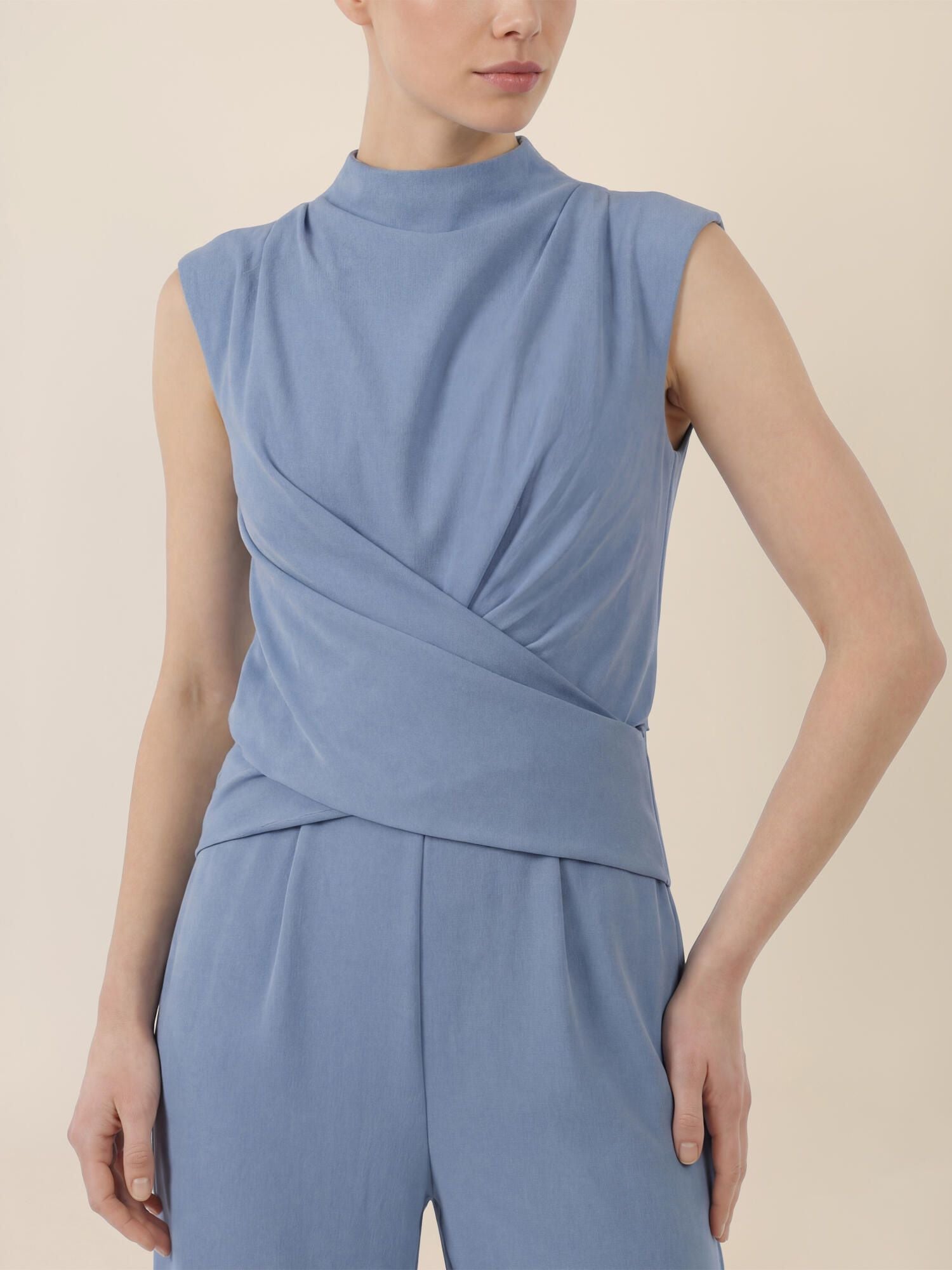 Jumpsuit Maxi mit Stehkragen