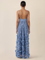 Abendkleid Maxi mit 3D Blumen