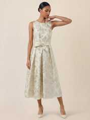 Abendkleid Midi mit schimmerndem Strukturmuster