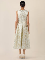 Abendkleid Midi mit schimmerndem Strukturmuster