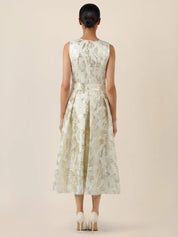 Abendkleid Midi mit schimmerndem Strukturmuster