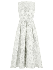 Abendkleid Midi mit schimmerndem Strukturmuster