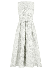 Abendkleid Midi mit schimmerndem Strukturmuster